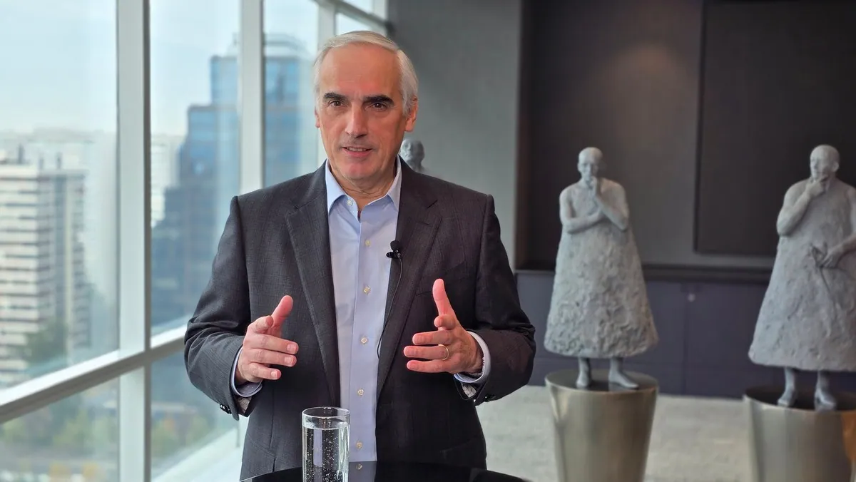 Eduardo Navarro, CEO de Empresas Copec, durante el registro trimestral de resultados producido por DAR2